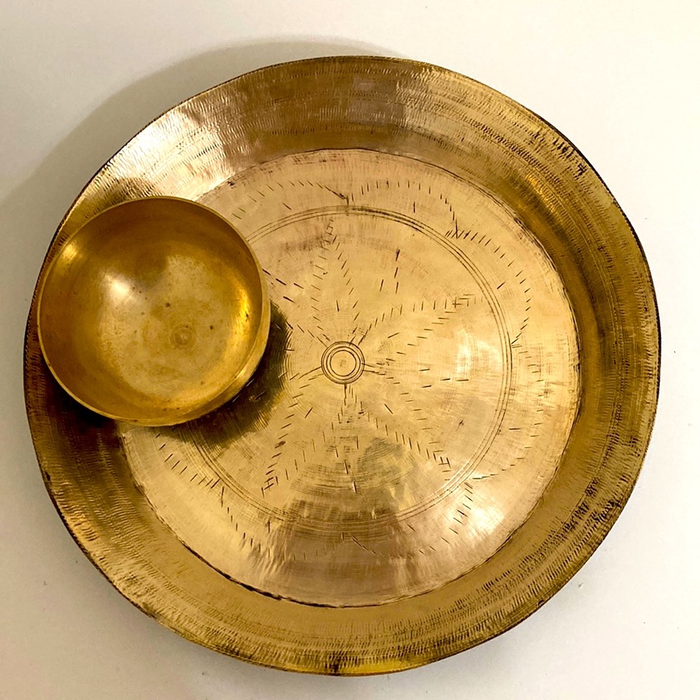 Brass plate + bowl (Please like only if interested to buy)